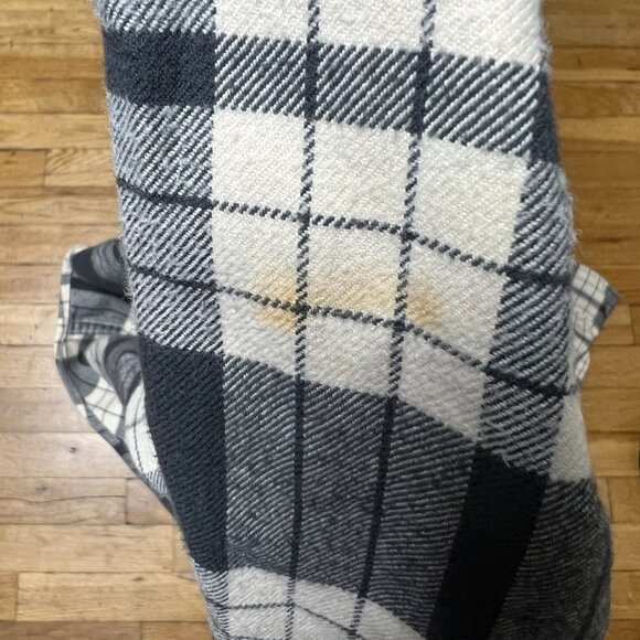 Eddie Bauer Black and White Flannel Shirt Long Sleeve Button Down Size Medium - Picture 3 of 9